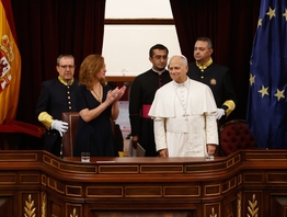 Fotografía del acto Visita de S.S. el Papa León XIV a las Cortes Generales