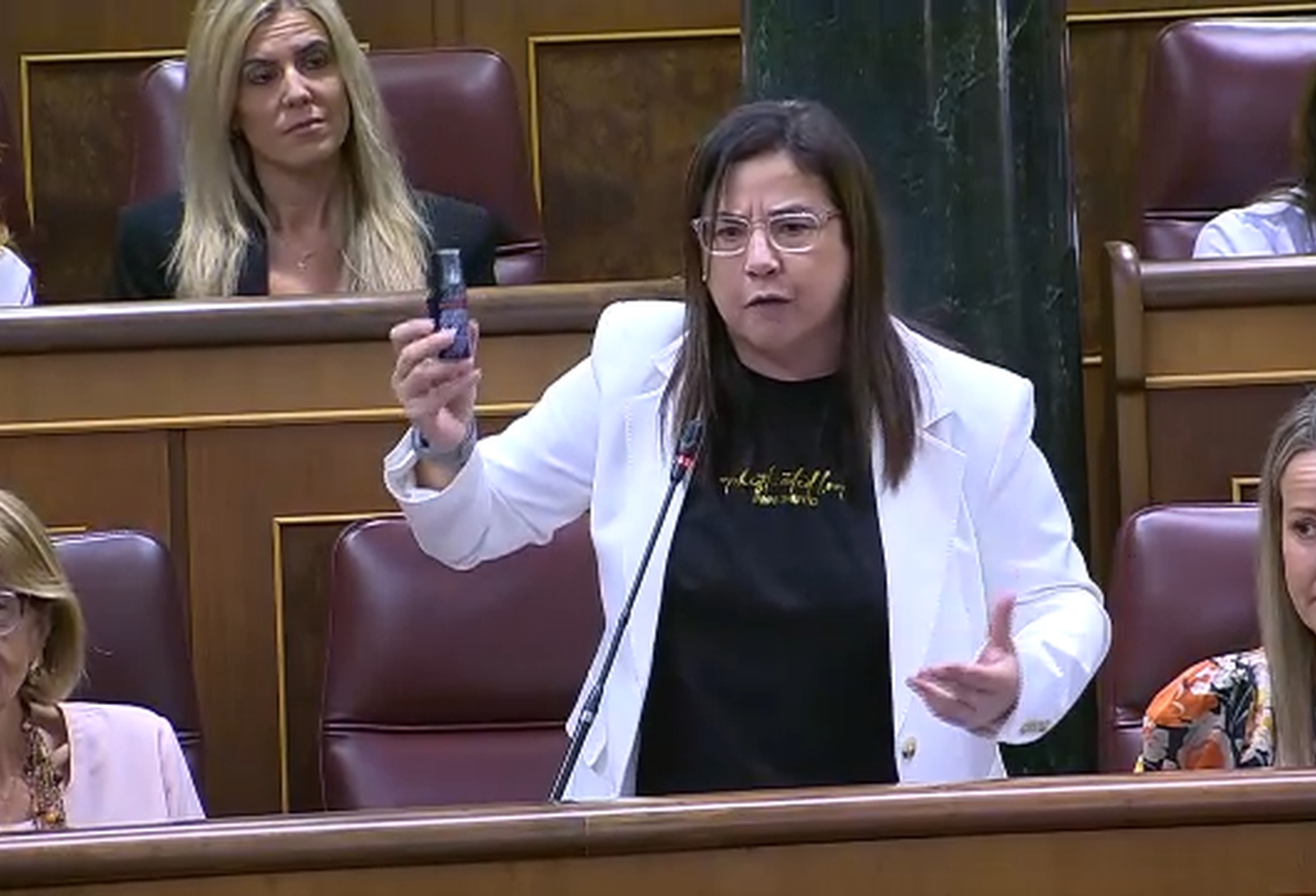 Fotografía de La diputada Ana Belén Vázquez es expulsada del Congreso por exhibir gas pimienta